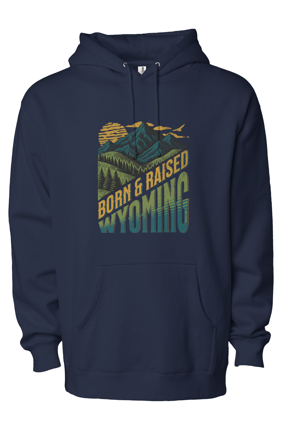BORN AND RAISED WYOMING – Premium Heavyweight Hoodie