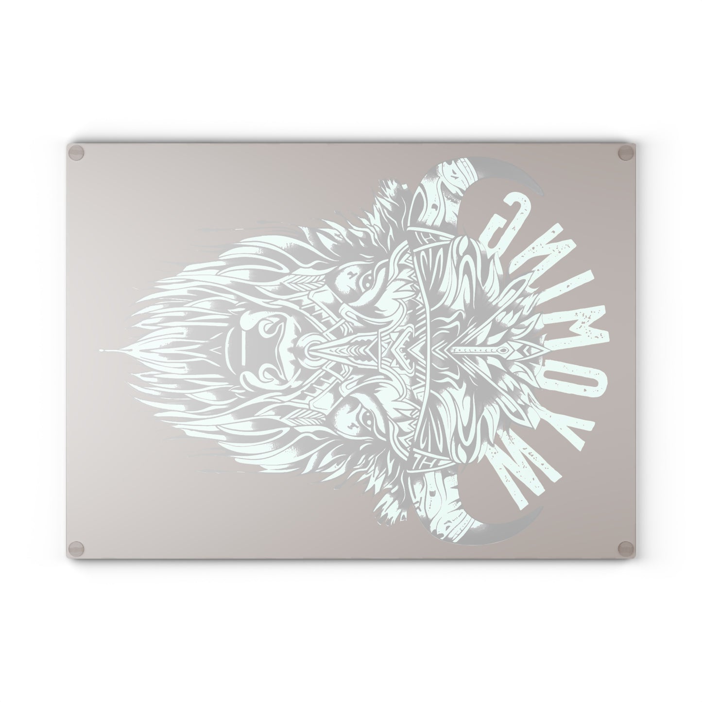 WYOMING TRIBAL BISON GLASS CUTTING BOARD