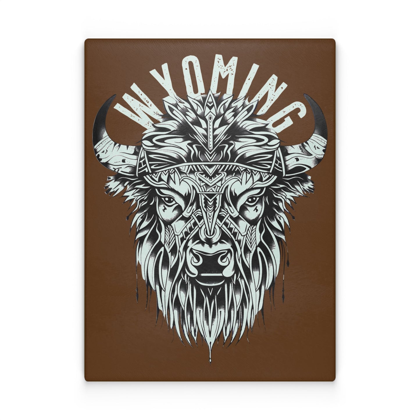 WYOMING TRIBAL BISON GLASS CUTTING BOARD