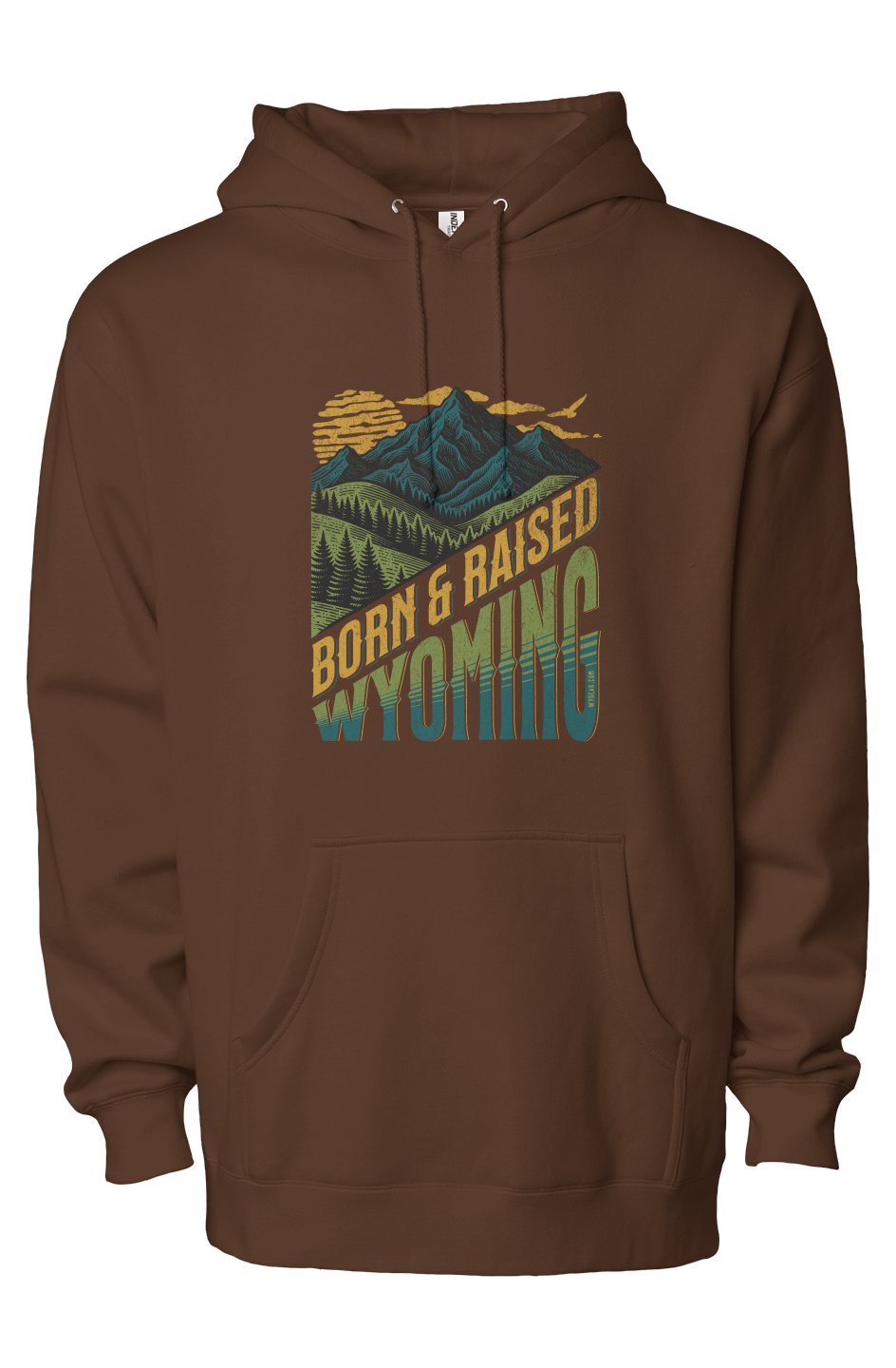 BORN AND RAISED WYOMING – Premium Heavyweight Hoodie