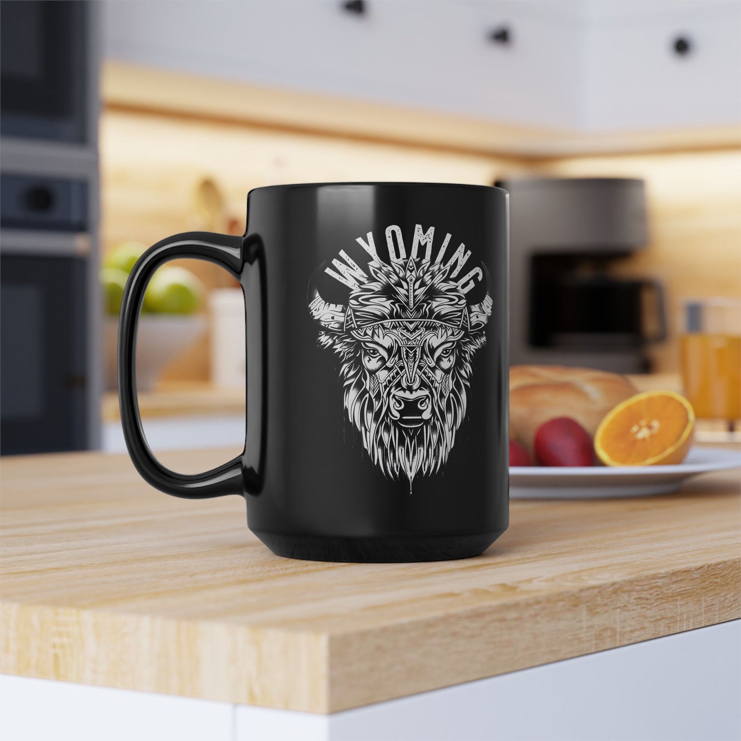 WYOMING TRIBAL BISON CERAMIC MUG