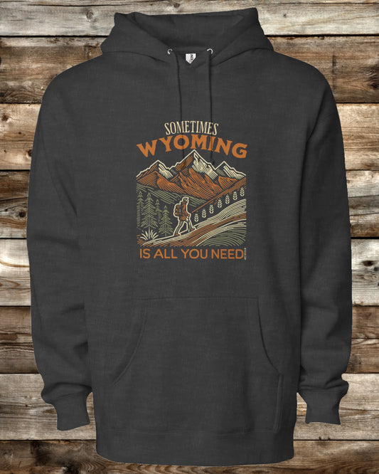 SOMETIMES WYOMING IS ALL YOU NEED - 3 Colors - Premium Heavyweight Hoodie