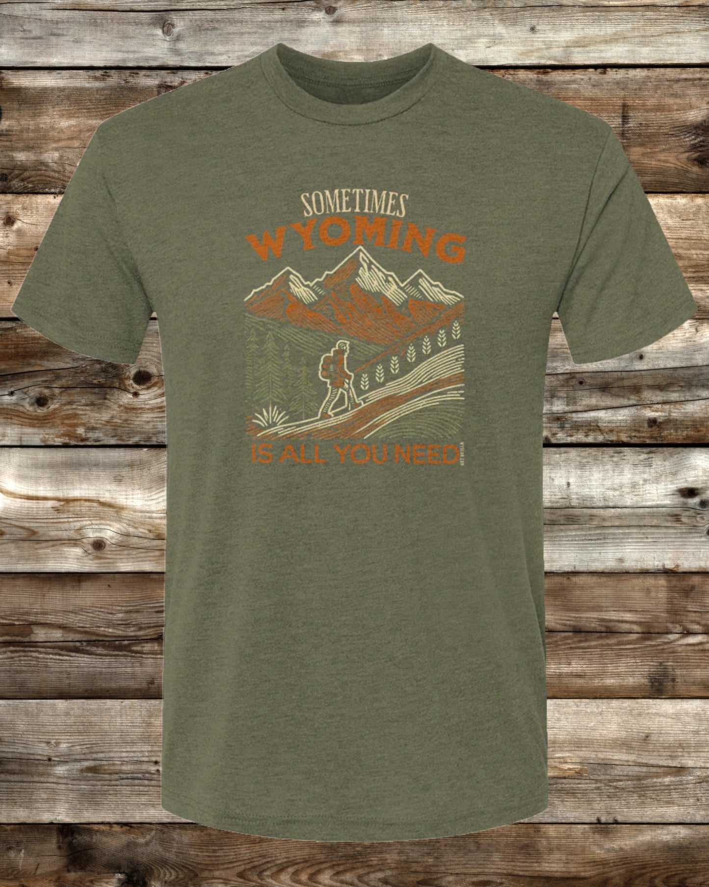 SOMETIMES WYOMING IS ALL YOU NEED - 3 COLORS - Premium Tri-Blend Active T-Shirt