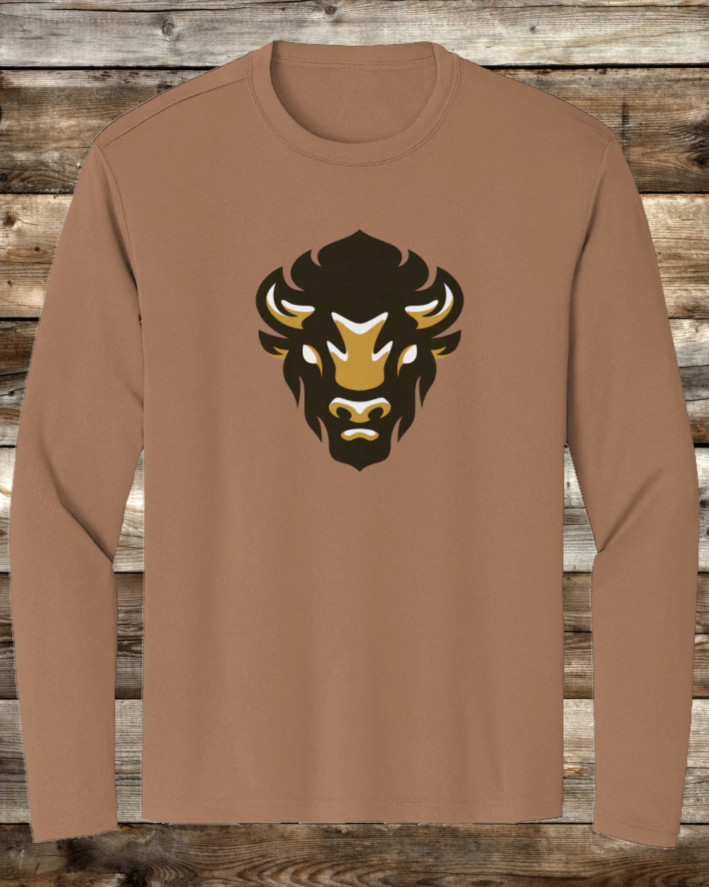 WYOMING GEAR BISON LOGO - 3 COLORS - Premium Long Sleeve Performance T-Shirt