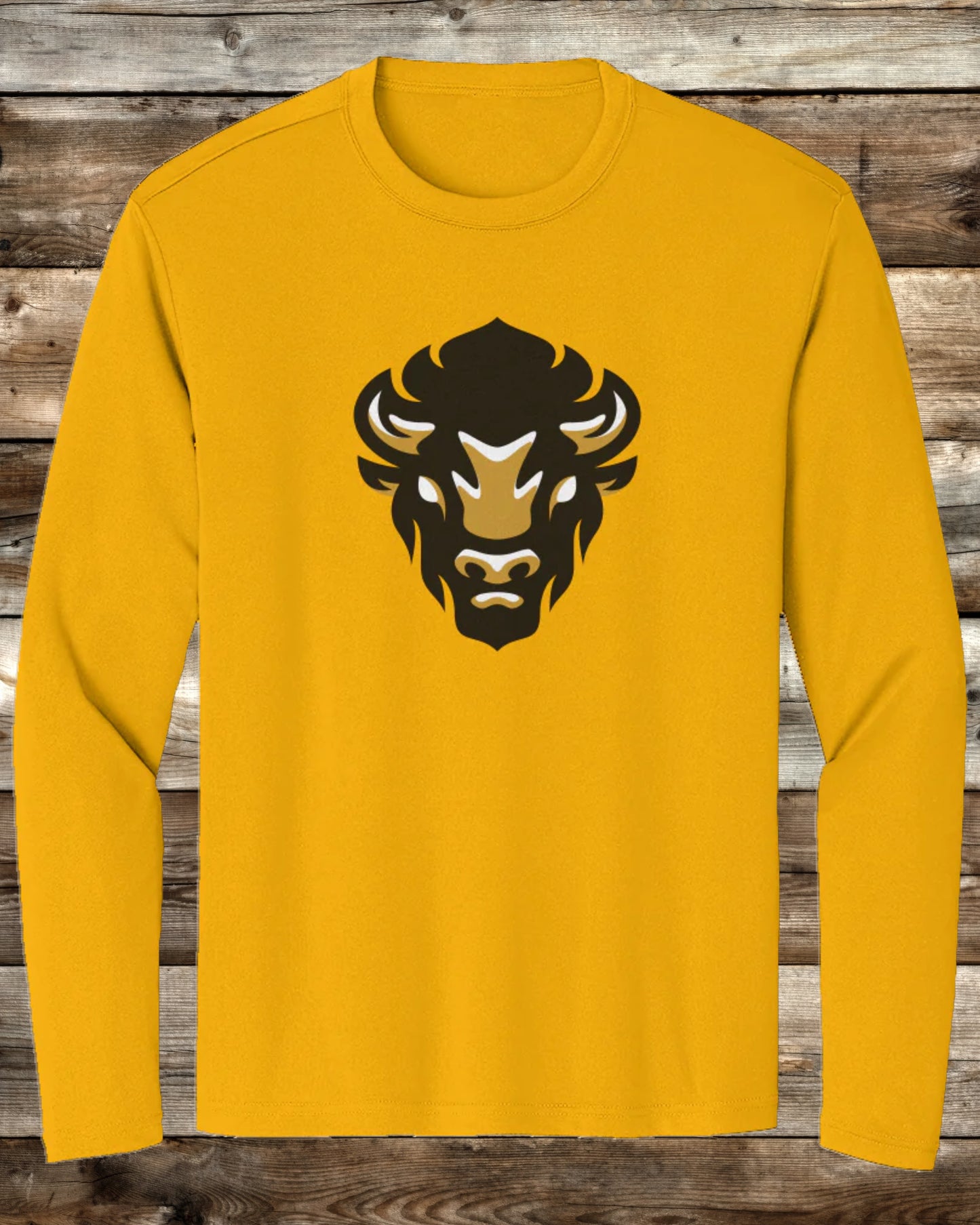 WYOMING GEAR BISON LOGO - 3 COLORS - Premium Long Sleeve Performance T-Shirt