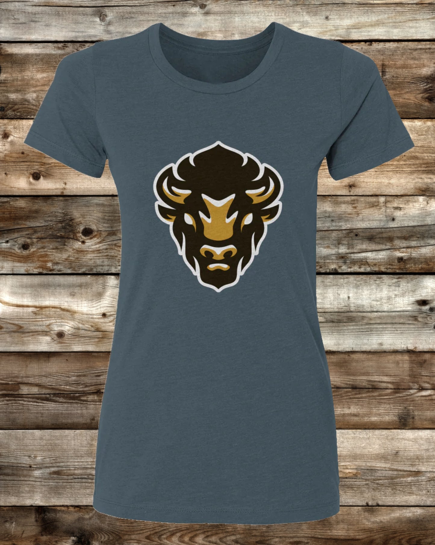 WYOMING GEAR BISON LOGO - 3 COLORS - Ladies Cut T-Shirt