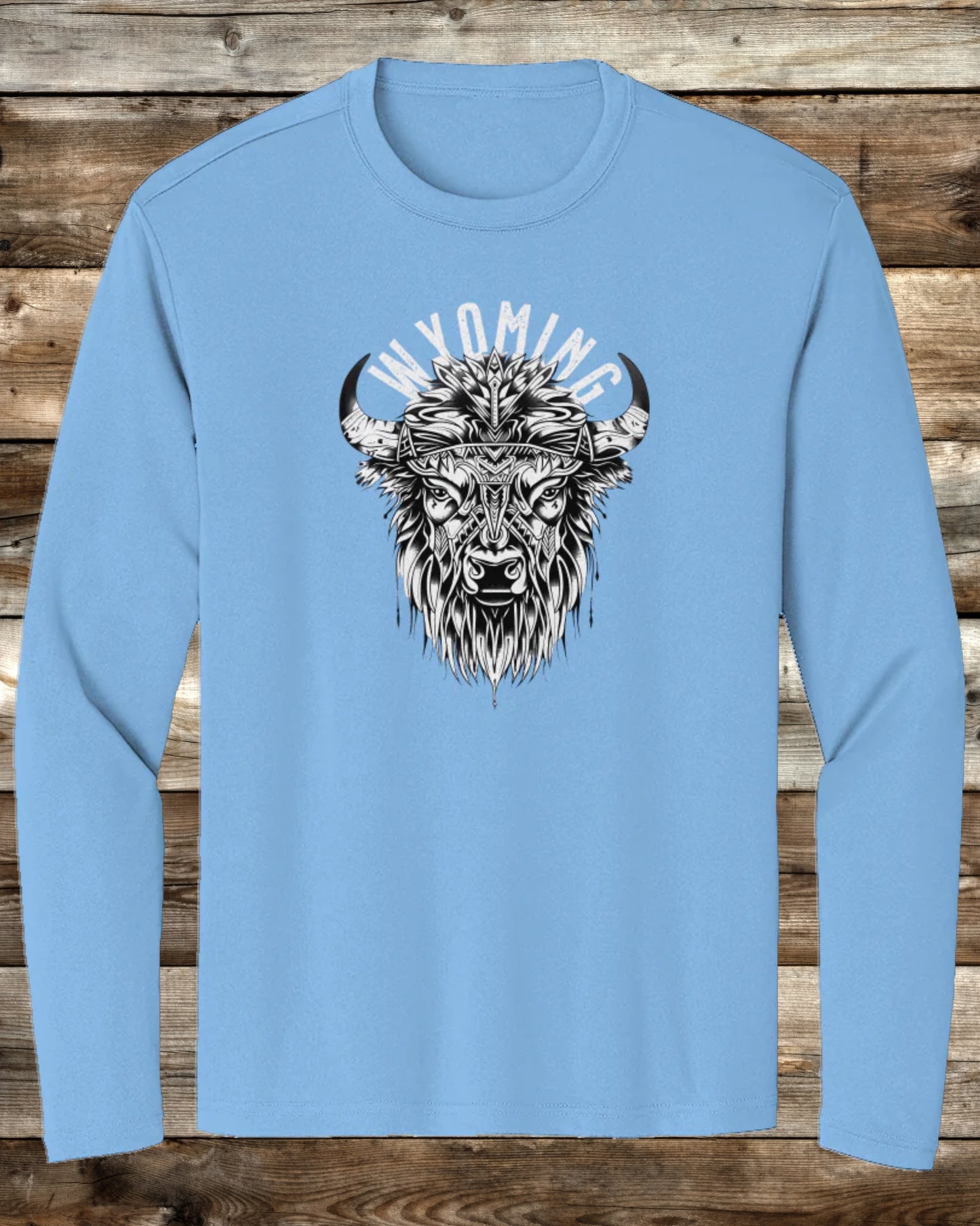 WYOMING TRIBAL BISON - 6 COLORS - Premium Long Sleeve Performance T-Shirt