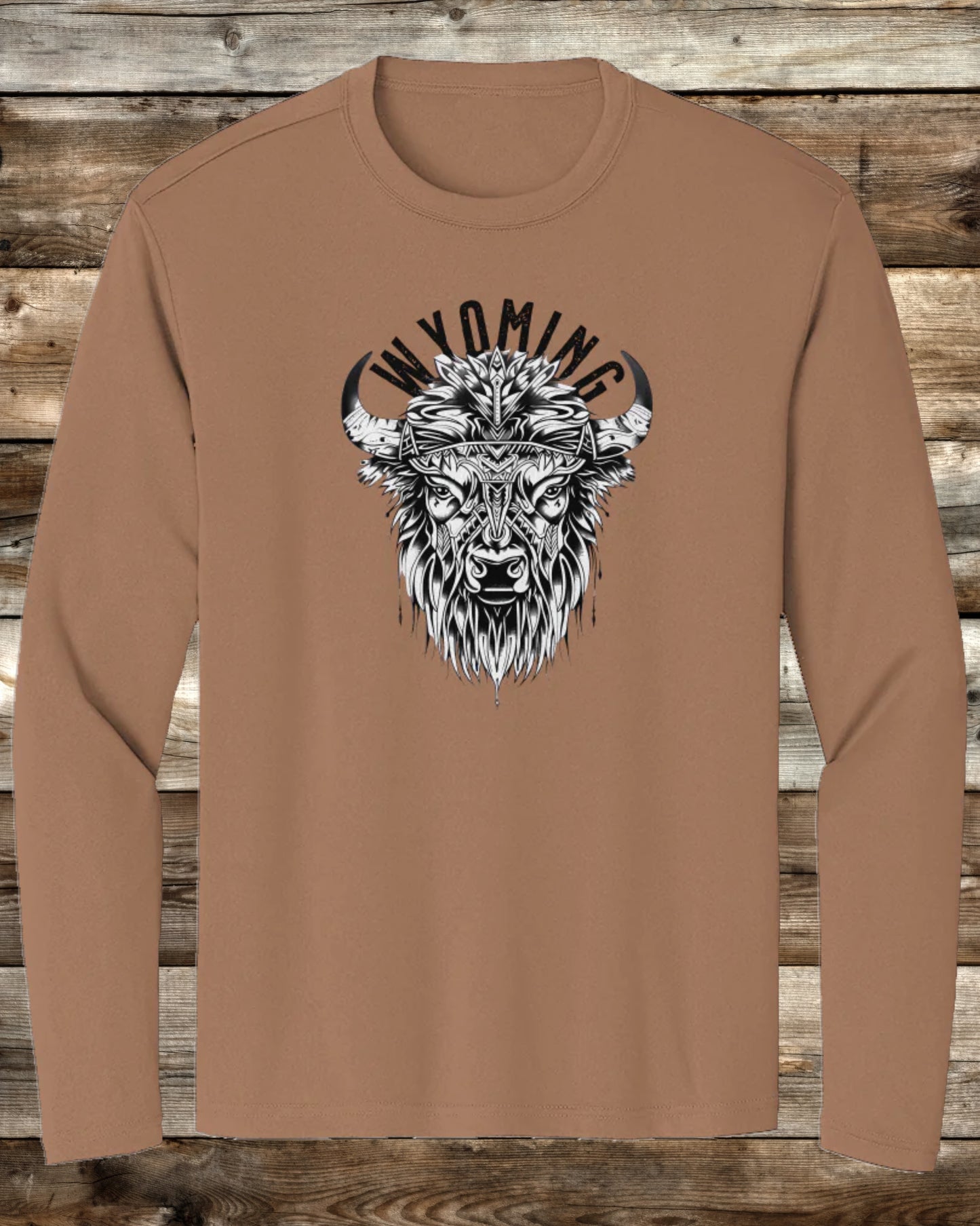 WYOMING TRIBAL BISON - 6 COLORS - Premium Long Sleeve Performance T-Shirt