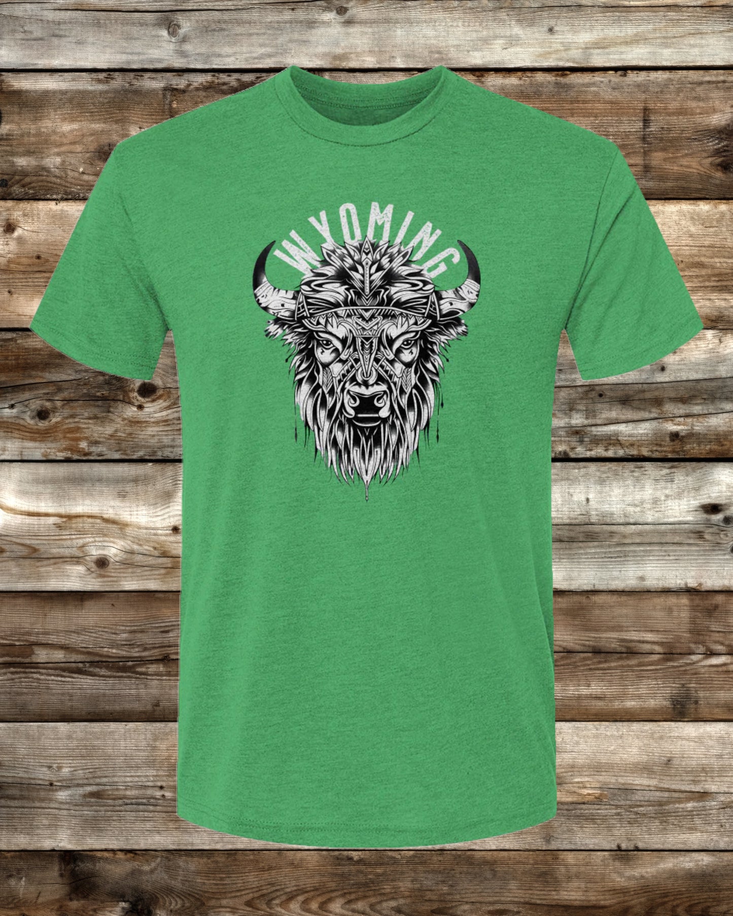 WYOMING TRIBAL BISON - 6 COLORS - Premium Tri-Blend Active T-Shirt