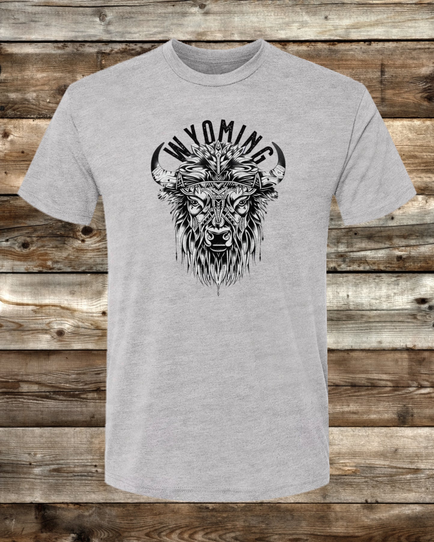 WYOMING TRIBAL BISON - 6 COLORS - Premium Tri-Blend Active T-Shirt