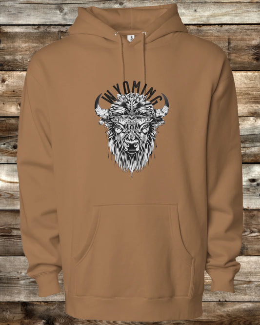 WYOMING TRIBAL BISON - 6 COLORS - Premium Heavyweight Hoodie