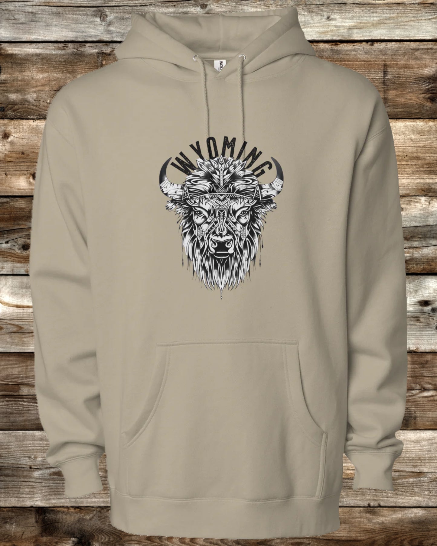 WYOMING TRIBAL BISON - 6 COLORS - Premium Heavyweight Hoodie