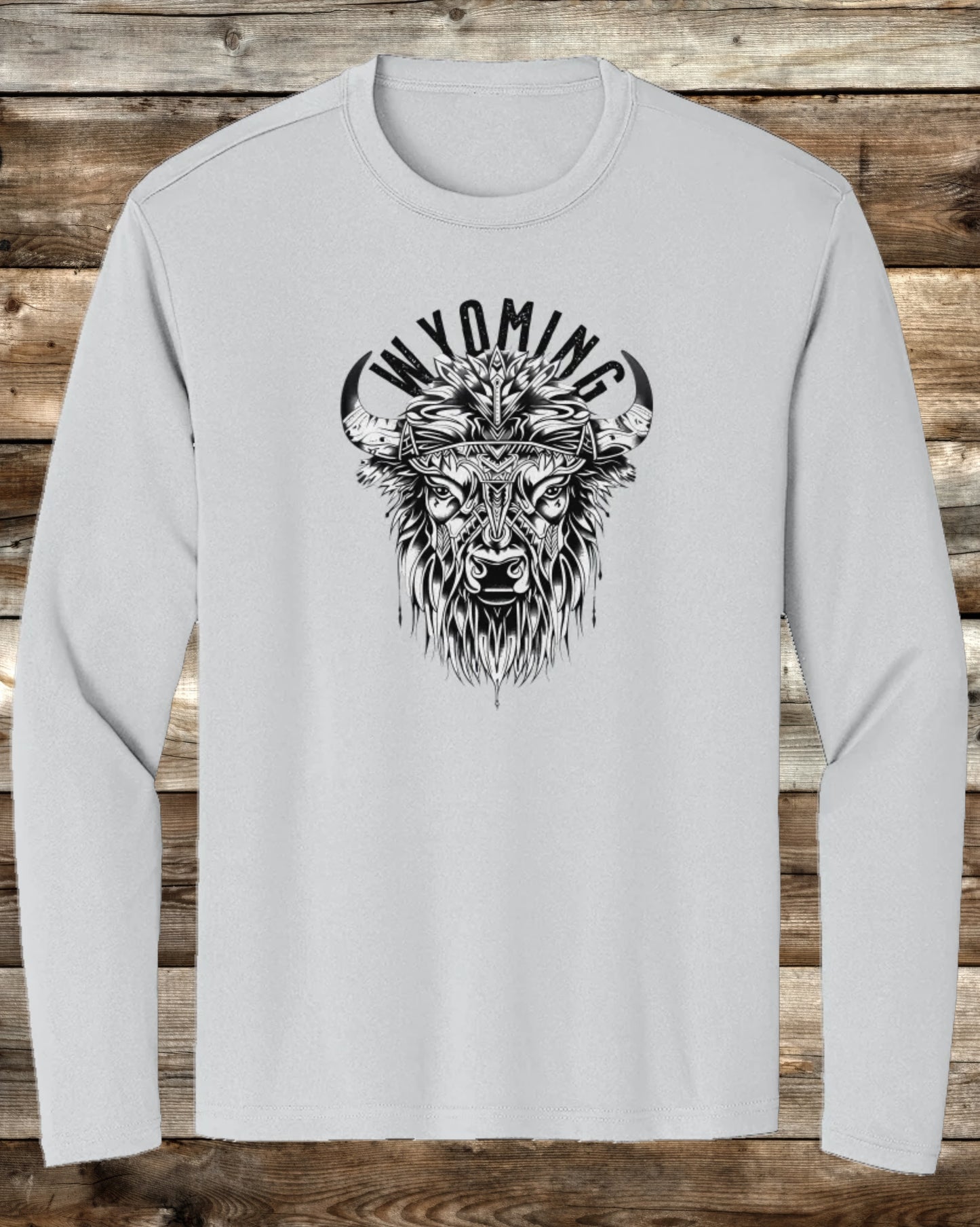 WYOMING TRIBAL BISON - 6 COLORS - Premium Long Sleeve Performance T-Shirt