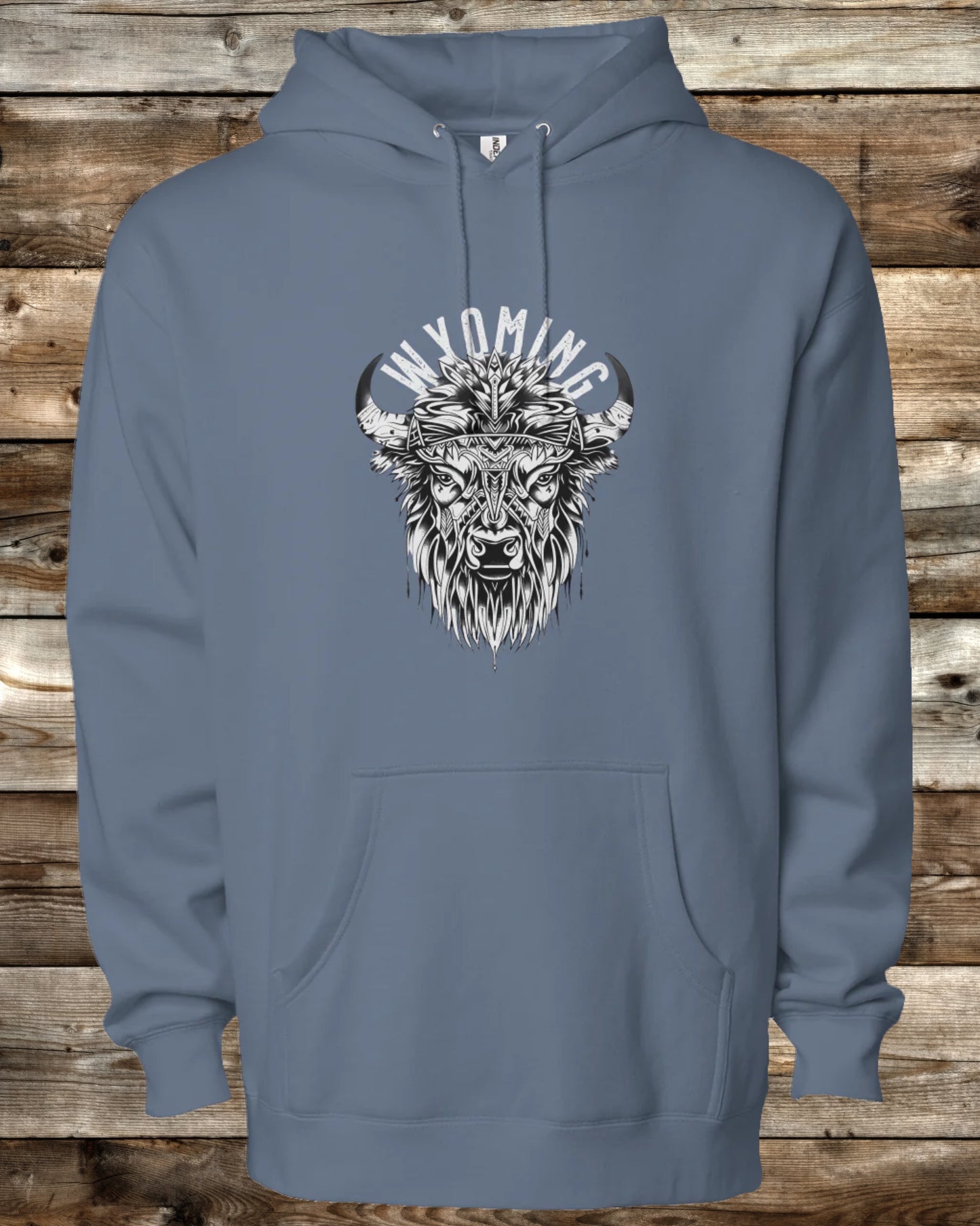 WYOMING TRIBAL BISON - 6 COLORS - Premium Heavyweight Hoodie