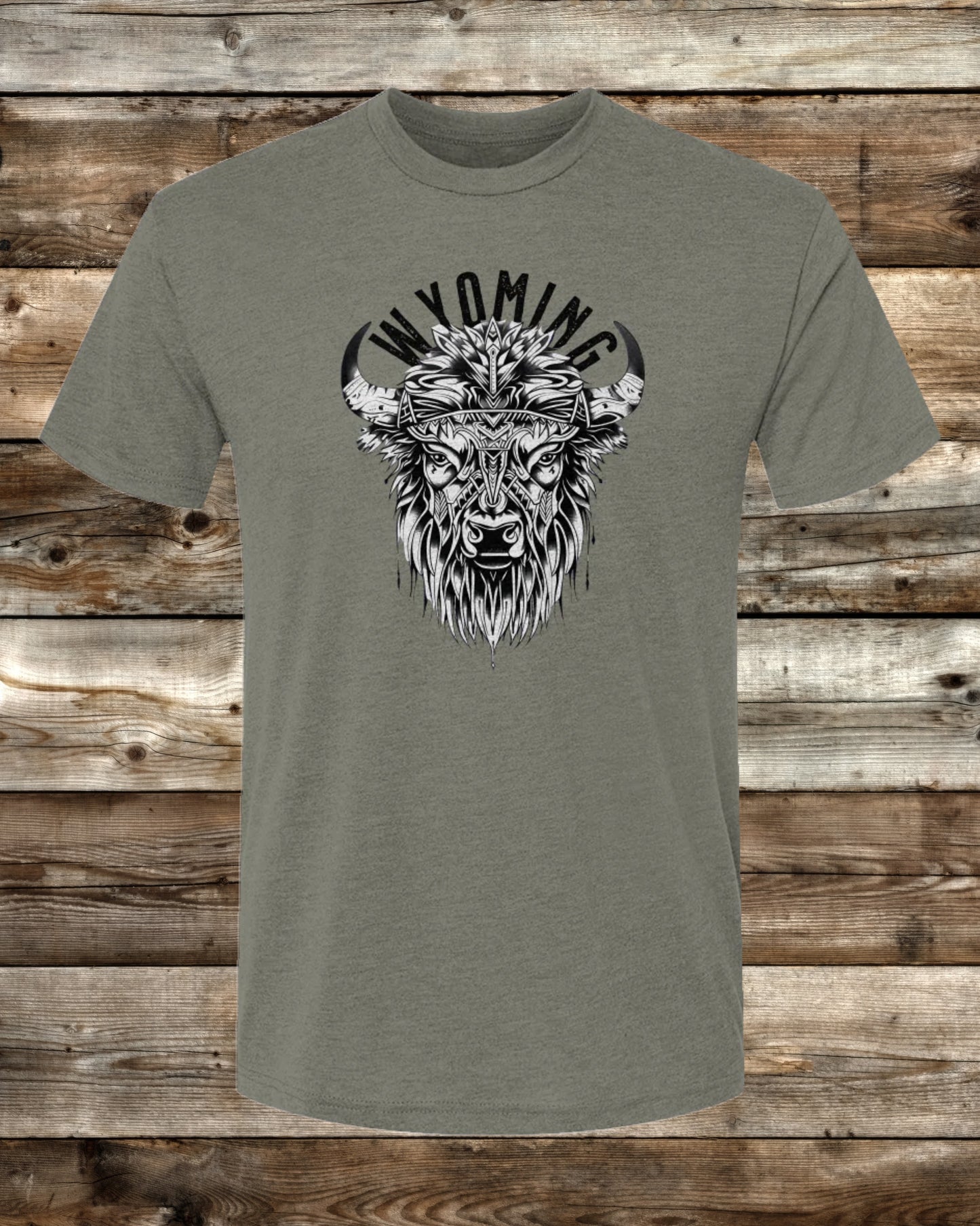 WYOMING TRIBAL BISON - 6 COLORS - Premium Tri-Blend Active T-Shirt