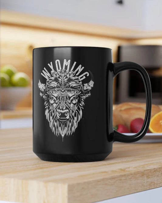 WYOMING TRIBAL BISON CERAMIC MUG