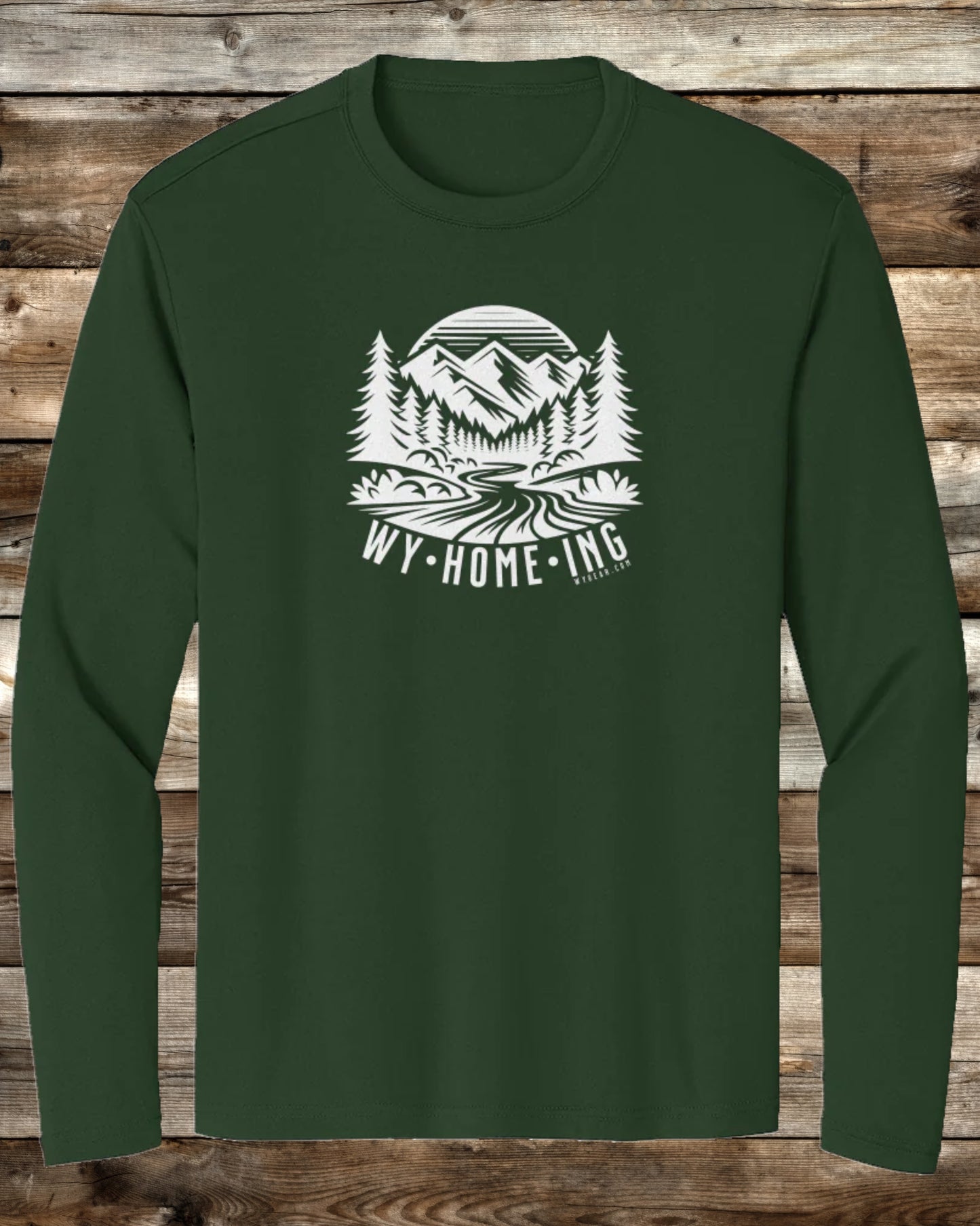 WY•HOME•ING PREMIUM LONG SLEEVE PERFORMANCE T-SHIRT - 4 COLORS - Tough Enough for Wyoming, Cool Enough for You